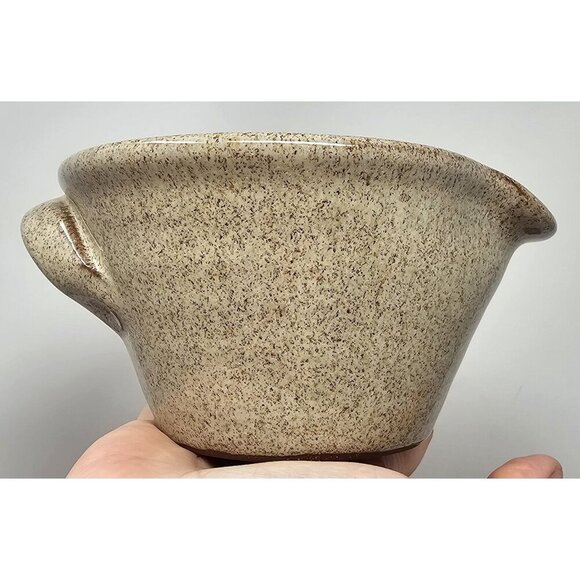 Vintage Old Time Pottery Gravy Mixing Bowl 1997 Stoneware 7" Pinecone USA Rustic - Picture 6 of 10